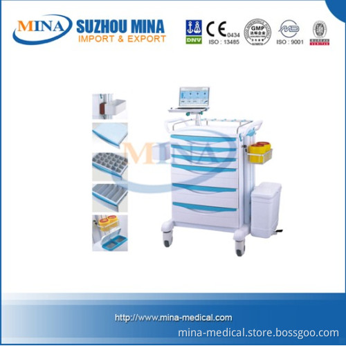 CE & ISO Proved Mobile ABS Medical Trolley (MINA-6207)